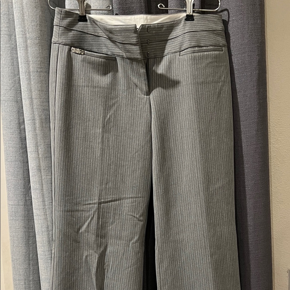 Express Women's Gray Pinstripe Trousers